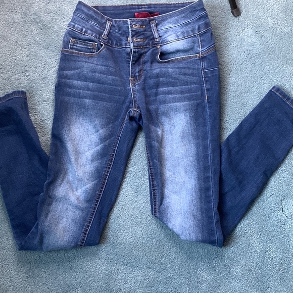 Wax Jean Denim - ‼️SOLD Wax Jean Butt I Love You Dark Blue Denim High Waisted Skinny Jeans Size 3